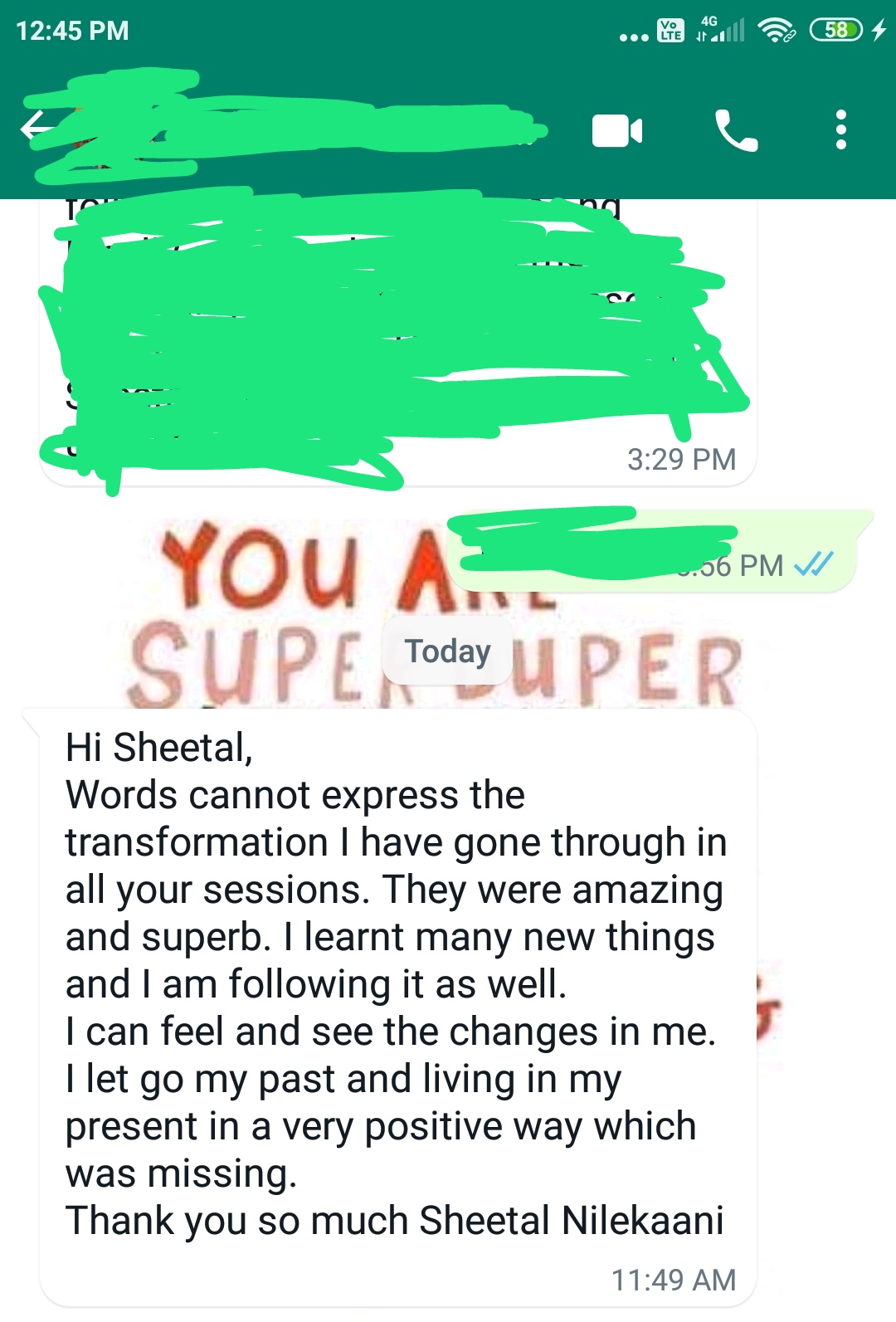 Client testimonial